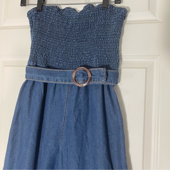 Denim Strapless Romper 8 Super cute! - Picture 6 of 7